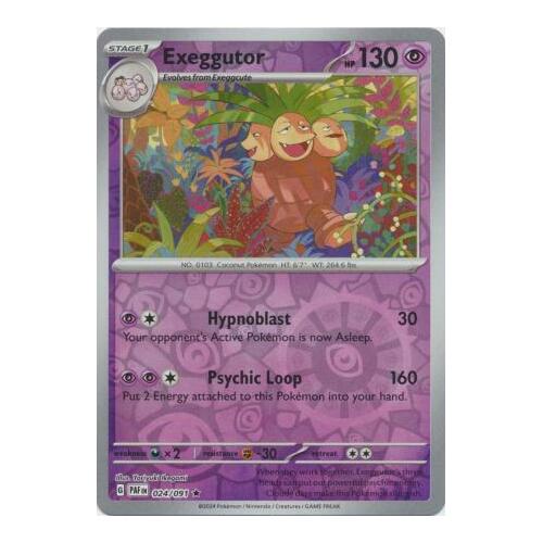 Exeggutor 024/091 Scarlet and Violet Paldean Fates Reverse Holo Rare Pokemon Card NEAR MINT TCG