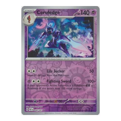 Ceruledge 040/091 Scarlet and Violet Paldean Fates Reverse Holo Rare Pokemon Card NEAR MINT TCG