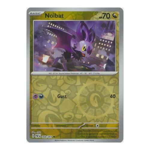 Noibat 068/091 Scarlet and Violet Paldean Fates Reverse Holo Common Pokemon Card NEAR MINT TCG