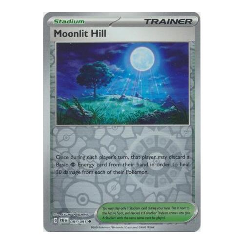 Moonlit Hill 081/091 Scarlet and Violet Paldean Fates Reverse Holo Uncommon Supporter Pokemon Card NEAR MINT TCG