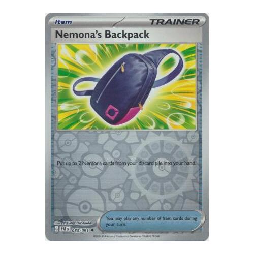 Nemona's Bag 083/091 Scarlet and Violet Paldean Fates Reverse Holo Uncommon Supporter Pokemon Card NEAR MINT TCG