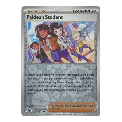 Paldean Student 086/091 Scarlet and Violet Paldean Fates Reverse Holo Common Supporter Pokemon Card NEAR MINT TCG