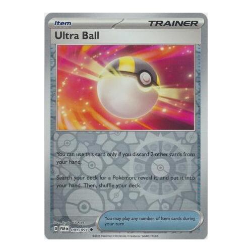Ultra Ball 091/091 Scarlet and Violet Paldean Fates Reverse Holo Uncommon Supporter Pokemon Card NEAR MINT TCG