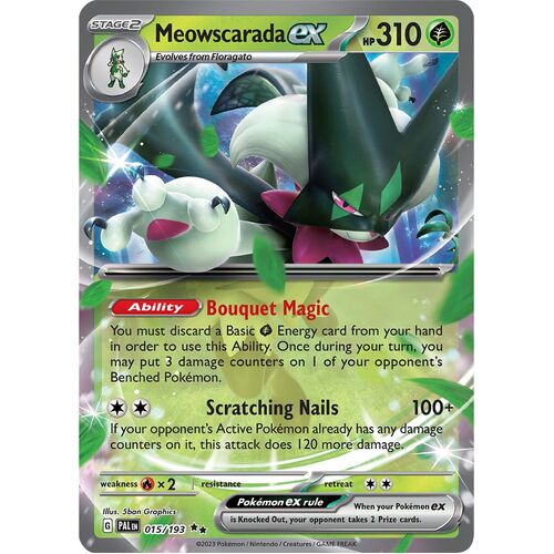 Meowscarada ex 015/193 Scarlet and Violet Paldea Evolved Holo Ultra Rare Pokemon Card NEAR MINT TCG