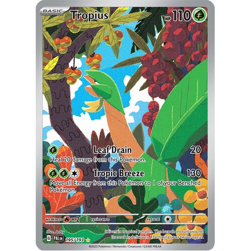 Tropius 195/193 Scarlet and Violet Paldea Evolved Illustration Rare Holo Pokemon Card NEAR MINT TCG