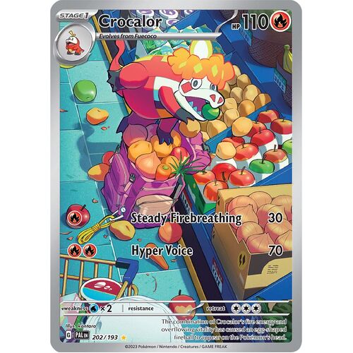Crocalor 202/193 Scarlet and Violet Paldea Evolved Illustration Rare Holo Pokemon Card NEAR MINT TCG