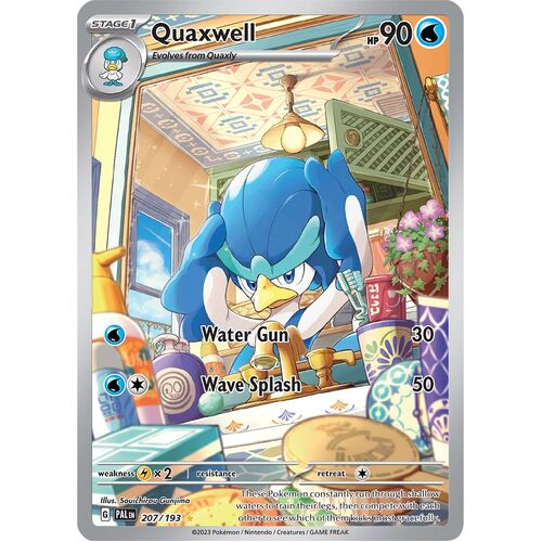 Quaxwell 207/193 Scarlet and Violet Paldea Evolved Illustration Rare Holo Pokemon Card NEAR MINT TCG