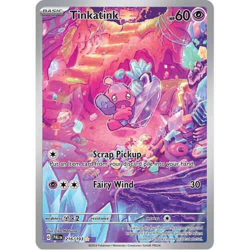 Tinkatink 216/193 Scarlet and Violet Paldea Evolved Illustration Rare Holo Pokemon Card NEAR MINT TCG