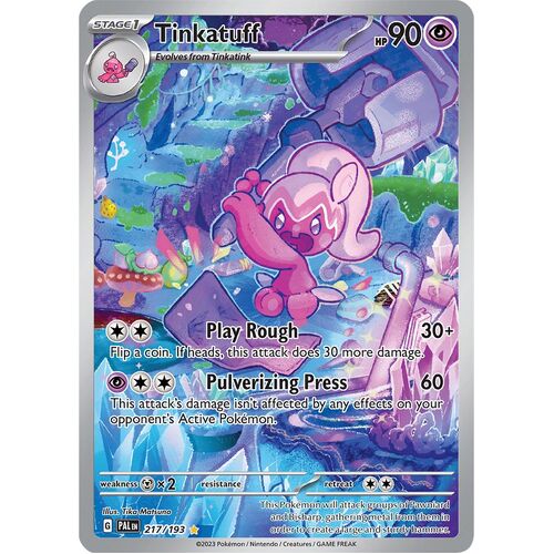 Tinkatuff 217/193 Scarlet and Violet Paldea Evolved Illustration Rare Holo Pokemon Card NEAR MINT TCG
