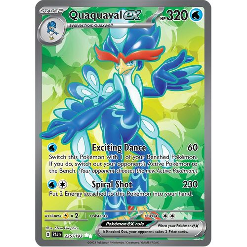 Quaquaval ex 235/193 Scarlet and Violet Paldea Evolved Full Art Holo Secret Rare Pokemon Card NEAR MINT TCG