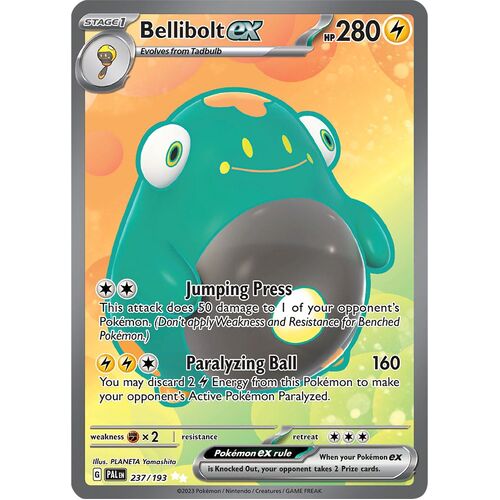 Bellibolt ex 237/193 Scarlet and Violet Paldea Evolved Full Art Holo Secret Rare Pokemon Card NEAR MINT TCG