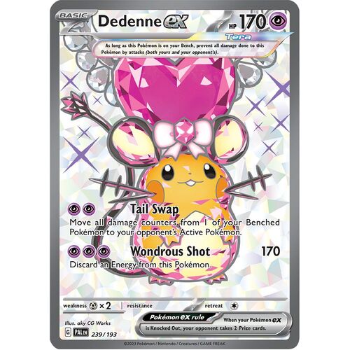 Dedenne ex 239/193 Scarlet and Violet Paldea Evolved Full Art Holo Secret Rare Pokemon Card NEAR MINT TCG