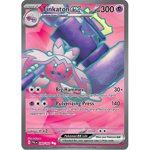 Tinkaton ex 240/193 Scarlet and Violet Paldea Evolved Full Art Holo Secret Rare Pokemon Card NEAR MINT TCG