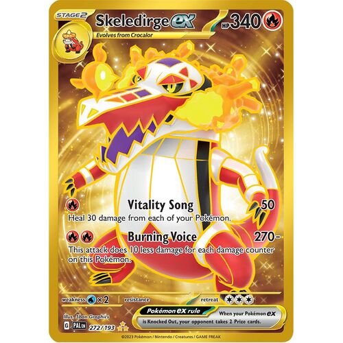 Skeledirge ex 272/193 Scarlet and Violet Paldea Evolved Gold Secret Rare Holo Pokemon Card NEAR MINT TCG