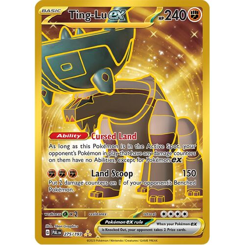 Ting-Lu ex 275/193 Scarlet and Violet Paldea Evolved Gold Secret Rare Holo Pokemon Card NEAR MINT TCG