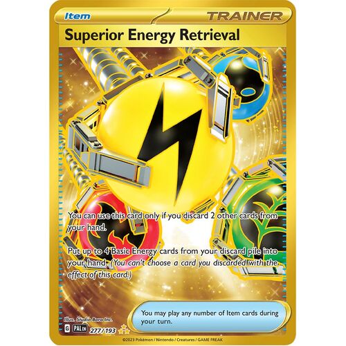 Superior Energy Retrieval 277/193 Scarlet and Violet Paldea Evolved Gold Secret Rare Holo Pokemon Card NEAR MINT TCG