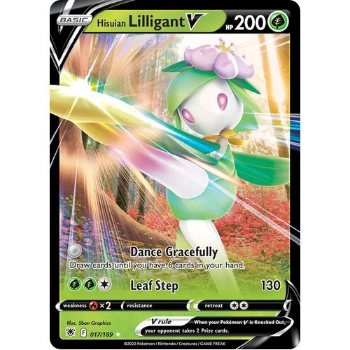 Hisuian Lilligant V 17/189SWSH Astral Radiance Holo Ultra Rare Pokemon Card NEAR MINT TCG