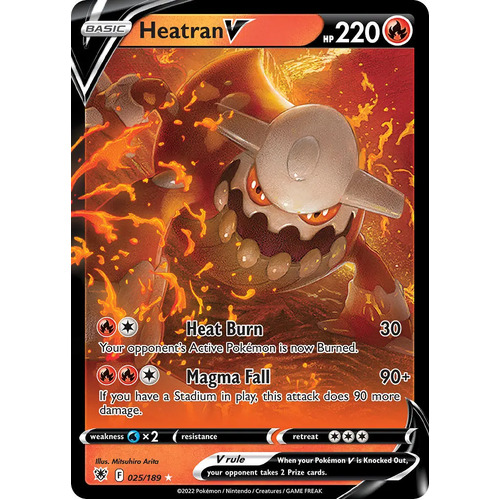 Heatran V 25/189 SWSH Astral Radiance Holo Ultra Rare Pokemon Card NEAR MINT TCG