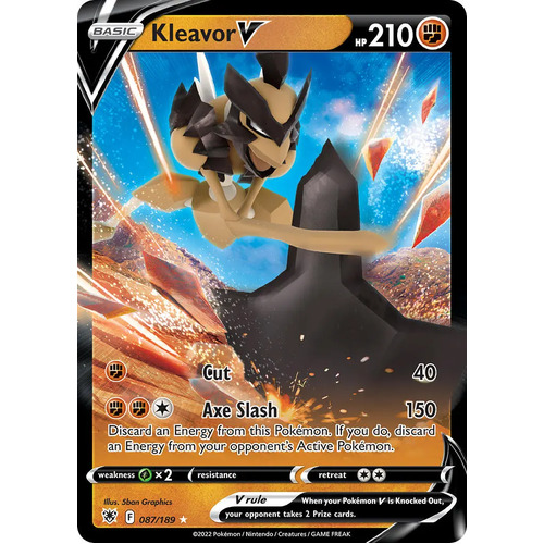Kleavor V 87/189 SWSH Astral Radiance Holo Ultra Rare Pokemon Card NEAR MINT TCG