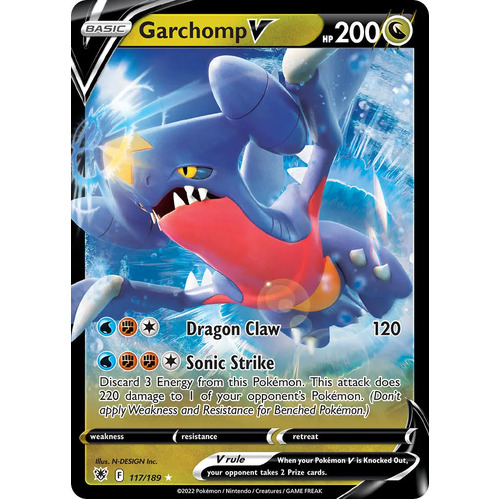 Garchomp V 117/189 SWSH Astral Radiance Holo Ultra Rare Pokemon Card NEAR MINT TCG