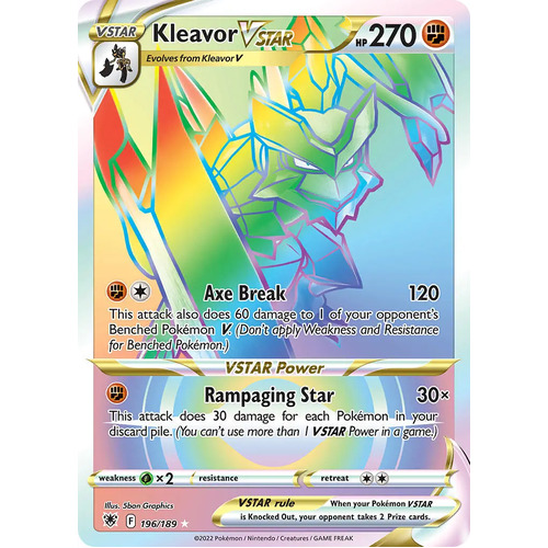 Kleavor VSTAR 196/189 SWSH Astral Radiance Hyper Rainbow Rare Pokemon Card NEAR MINT TCG