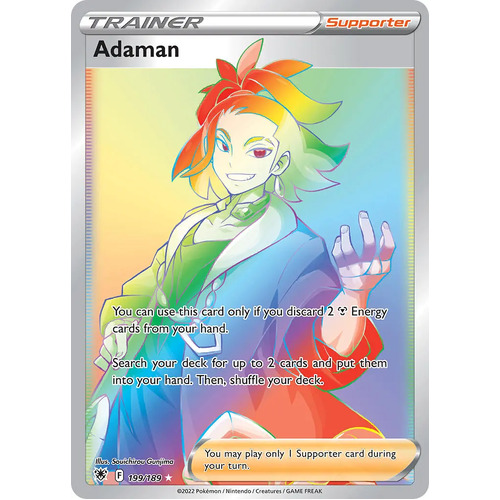 Adaman 199/189 SWSH Astral Radiance Hyper Rainbow Rare Pokemon Card NEAR MINT TCG