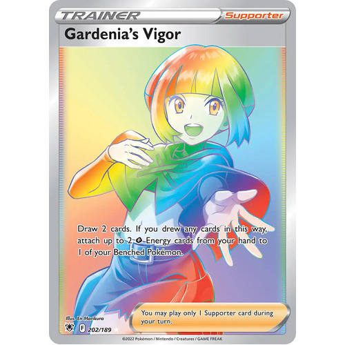 Gardenia's Vigor 202/189 SWSH Astral Radiance Hyper Rainbow Rare Pokemon Card NEAR MINT TCG