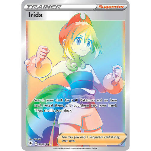 Irida 204/189 SWSH Astral Radiance Hyper Rainbow Rare Pokemon Card NEAR MINT TCG