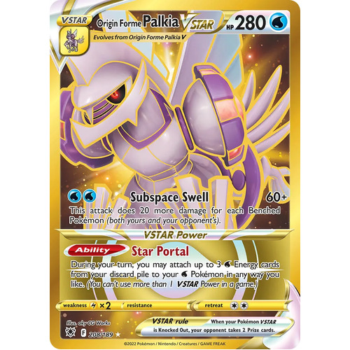 Origin Forme Palkia VSTAR 208/189 SWSH Astral Radiance Full Art Secret Rare Pokemon Card NEAR MINT TCG