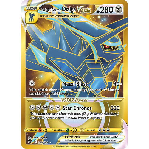 Origin Forme Dialga VSTAR 210/189 SWSH Astral Radiance Full Art Secret Rare Pokemon Card NEAR MINT TCG