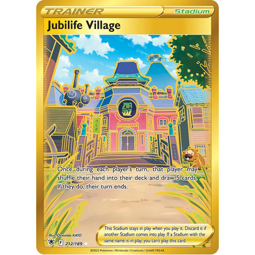 Jubilife Village 212/189 SWSH Astral Radiance Full Art Secret Rare Pokemon Card NEAR MINT TCG