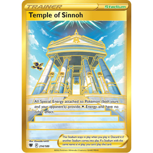 Temple of Sinnoh 214/189 SWSH Astral Radiance Full Art Secret Rare Pokemon Card NEAR MINT TCG