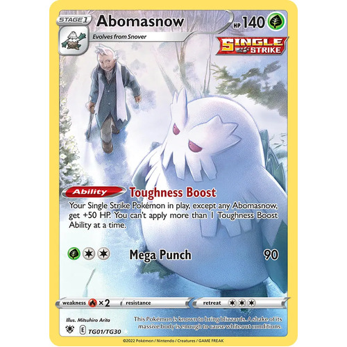 Abomasnow 1/30 SWSH Astral Radiance Trainer Gallery Full Art Holo Secret Rare Pokemon Card NEAR MINT 