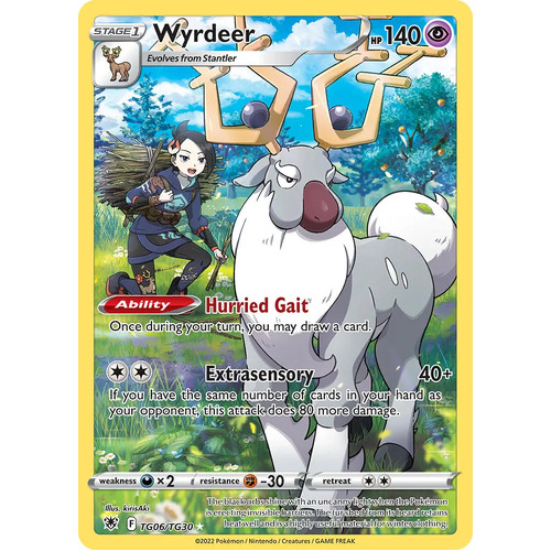 Wyrdeer 6/30 SWSH Astral Radiance Trainer Gallery Full Art Holo Secret Rare Pokemon Card NEAR MINT 