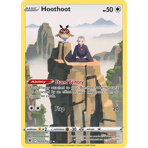 Hoothoot 12/30 SWSH Astral Radiance Trainer Gallery Full Art Holo Secret Rare Pokemon Card NEAR MINT 