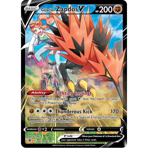 Galarian Zapdos V 19/30 SWSH Astral Radiance Trainer Gallery Full Art Holo Secret Rare Pokemon Card NEAR MINT 