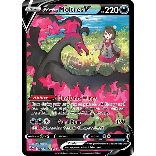 Galarian Moltres V 20/30 SWSH Astral Radiance Trainer Gallery Full Art Holo Secret Rare Pokemon Card NEAR MINT 