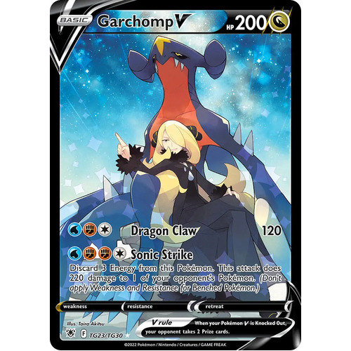 Garchomp V 23/30 SWSH Astral Radiance Trainer Gallery Full Art Holo Secret Rare Pokemon Card NEAR MINT 