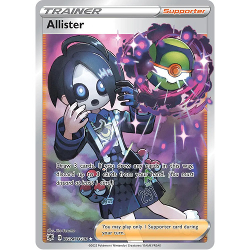 Allister 24/30 SWSH Astral Radiance Trainer Gallery Full Art Holo Secret Rare Pokemon Card NEAR MINT 