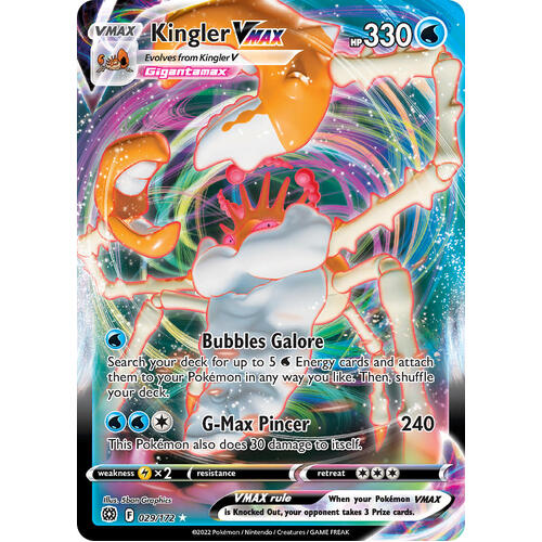 Kingler VMAX 29/172 SWSH Brilliant Stars Full Art Holo Ultra Rare Pokemon Card NEAR MINT TCG