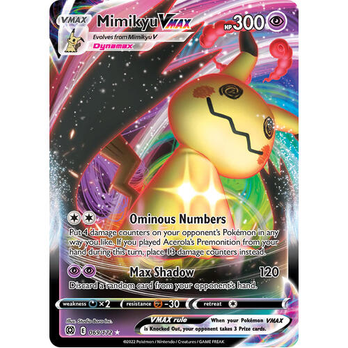 Mimikyu VMAX 69/172 SWSH Brilliant Stars Full Art Holo Ultra Rare Pokemon Card NEAR MINT TCG