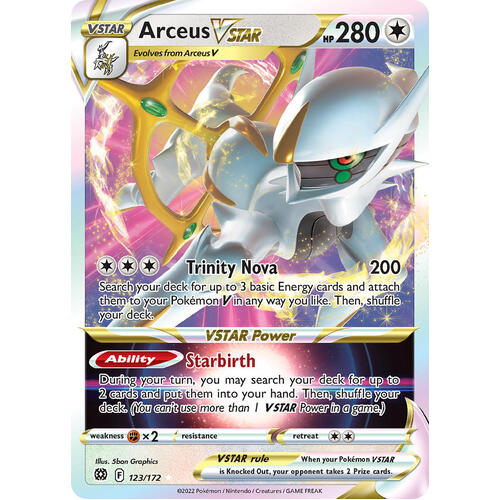 Arceus VSTAR 123/172 SWSH Brilliant Stars Full Art Holo Ultra Rare Pokemon  Card NEAR MINT