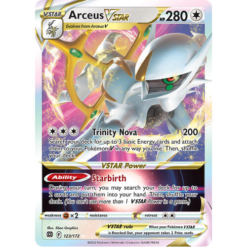 Arceus VSTAR 123/172 SWSH Brilliant Stars Full Art Holo Ultra Rare Pokemon Card NEAR MINT TCG