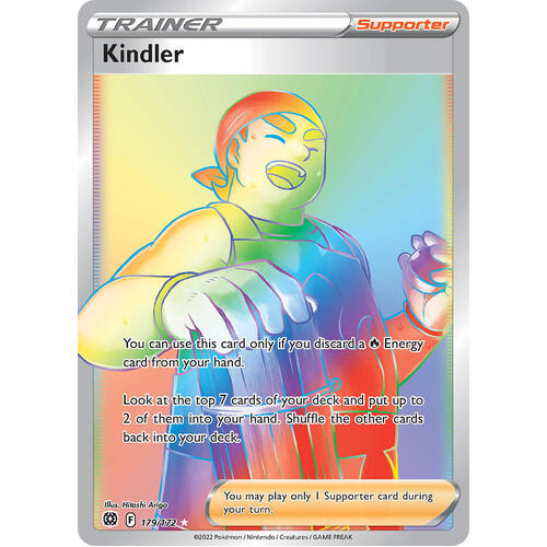 Kindler 179/172 SWSH Brilliant Stars Full Art Holo Hyper Rainbow Rare Pokemon Card NEAR MINT TCG