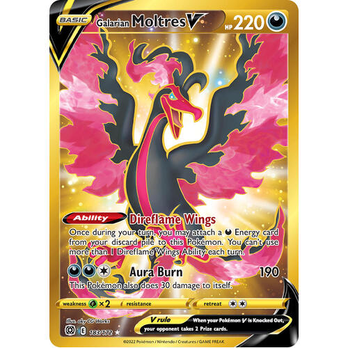 Galarian Moltres V 183/172 SWSH Brilliant Stars Full Art Holo Secret Rare Pokemon Card NEAR MINT TCG