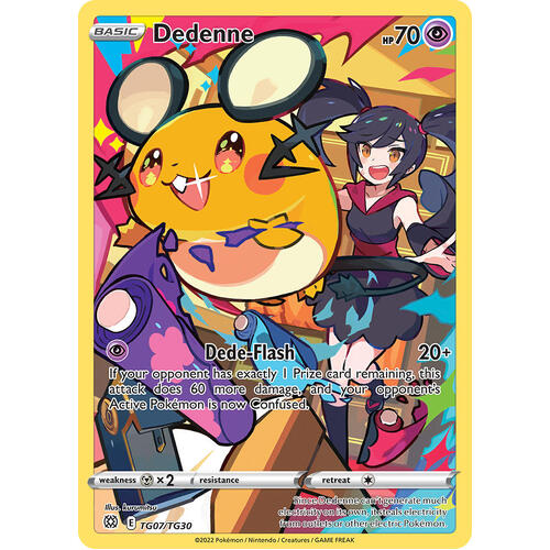Dedenne 7/30 SWSH Brilliant Stars Trainer Gallery Holo Ultra Rare Pokemon Card NEAR MINT TCG