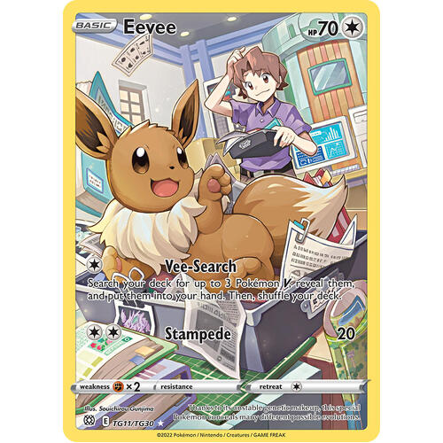 Eevee 11/30 SWSH Brilliant Stars Trainer Gallery Holo Ultra Rare Pokemon Card NEAR MINT TCG