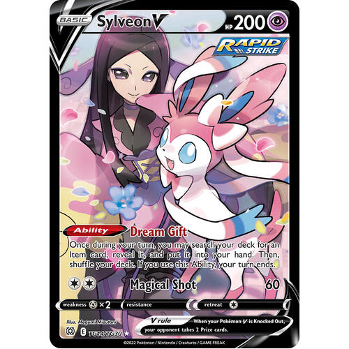 Sylveon V 14/30 SWSH Brilliant Stars Trainer Gallery Holo Ultra Rare Pokemon Card NEAR MINT TCG