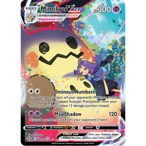 Mimikyu VMAX 17/30 SWSH Brilliant Stars Trainer Gallery Full Art Holo Ultra Rare Pokemon Card NEAR MINT TCG