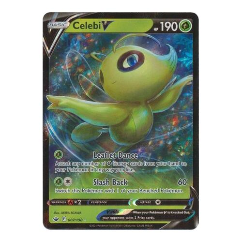 Celebi V 7/198 SWSH Chilling Reign Ultra Rare Pokemon Card NEAR MINT TCG